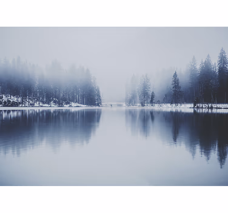 Papier peint nature paysage serein au bord du lac - TenStickers