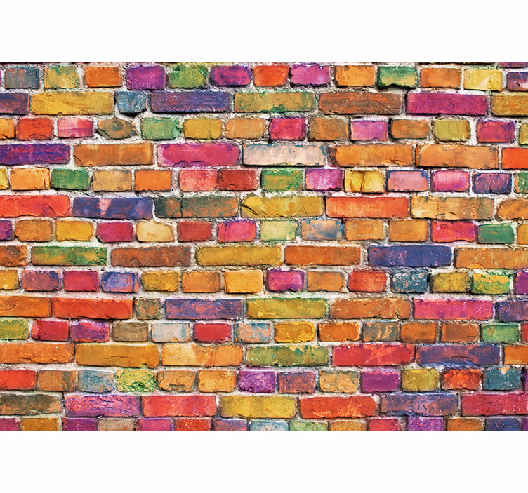 Tapisserie murale graffiti motif brique coloré - TenStickers