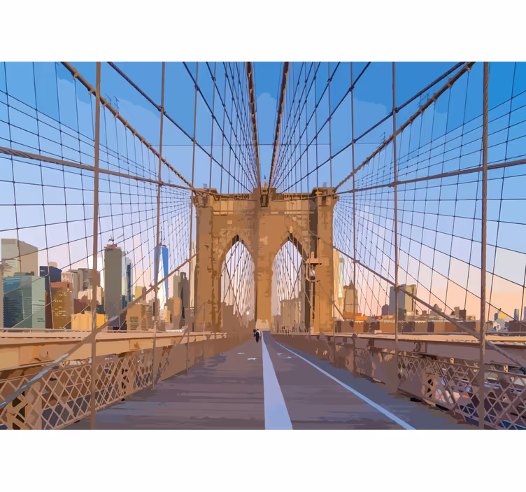 Tapisserie villes et pays vue du pont de brooklyn - TenStickers
