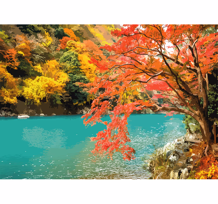 Tapisserie nature scènes d'automne vivantes - TenStickers