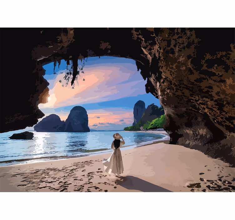 Tapisserie paysage Évasion sur une plage sereine - TenStickers