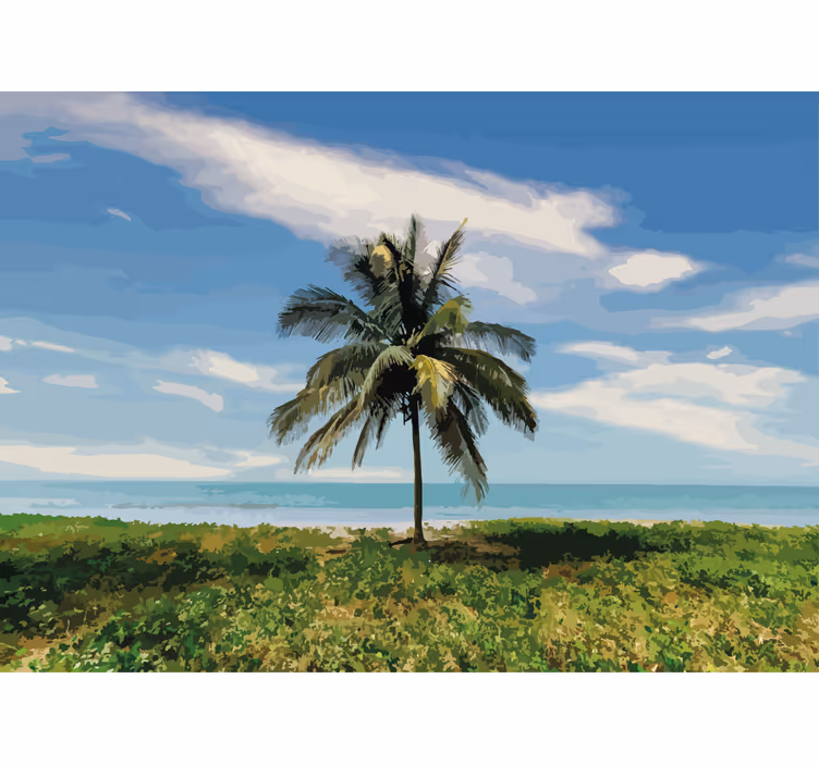 Papier peint nature paysage de palmiers - TenStickers