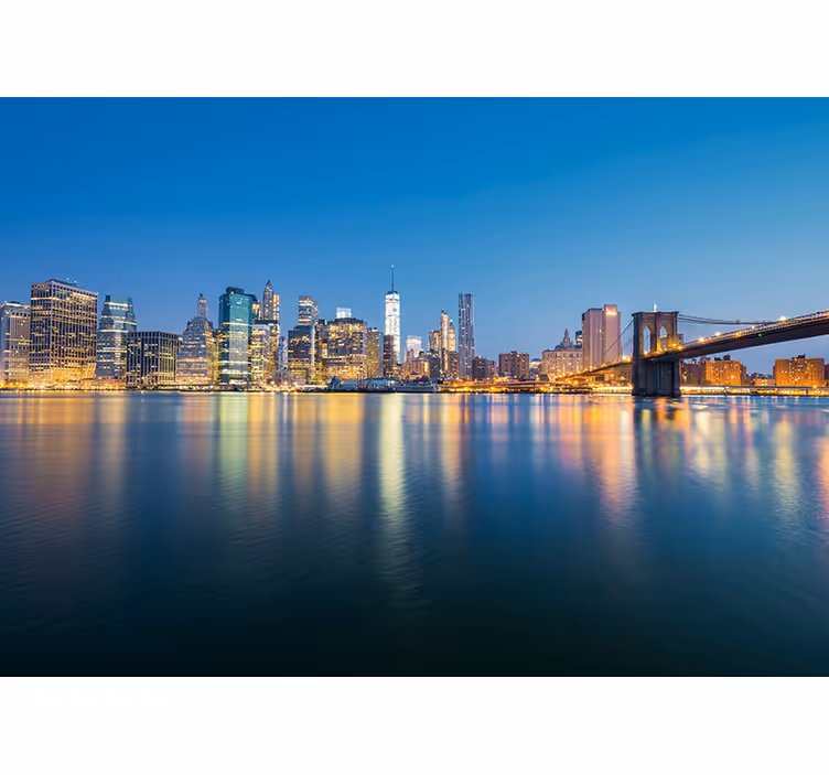 Tapisserie new york skyline urbain du pont de brooklyn - TenStickers
