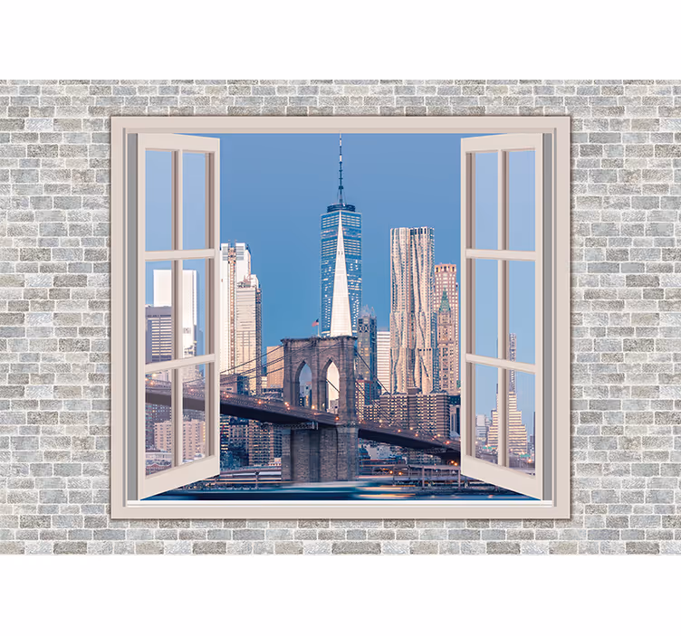 Tapisserie new york vues de manhattan, ciel clair - TenStickers