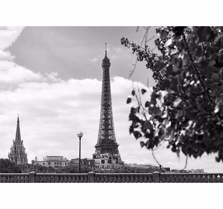 Tapisserie paris paysage urbain de la tour eiffel - TenStickers