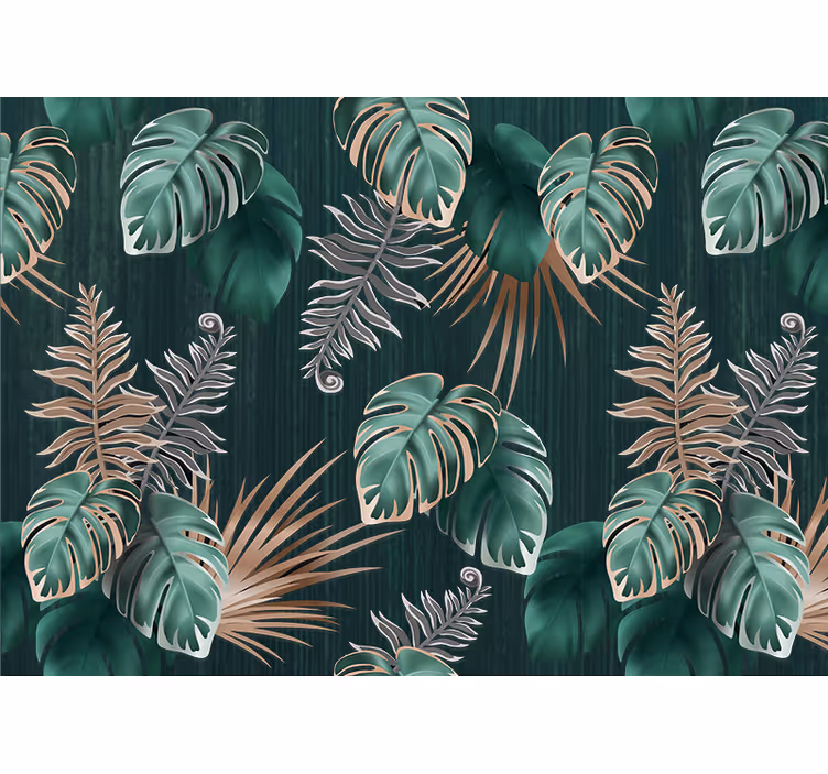 Papier peint nature inspirations de feuilles tropicales - TenStickers