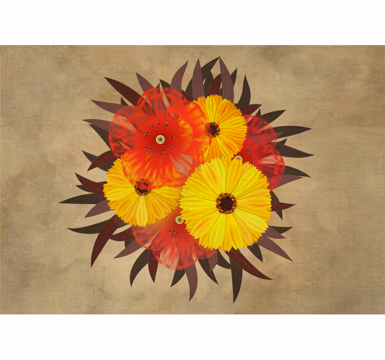Tapisserie fleur arrangement de fleurs vivantes - TenStickers