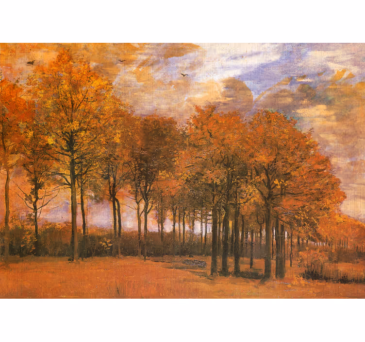 Tapisserie paysage scène forestière d'automne - TenStickers