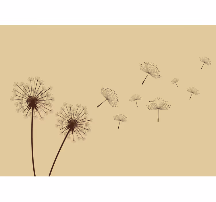 Tapisserie fleur graines de pissenlit volantes - TenStickers