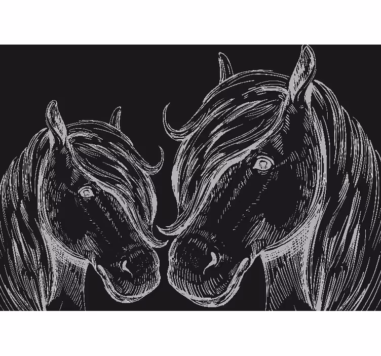 Tapisserie animaux portraits de chevaux élégants - TenStickers