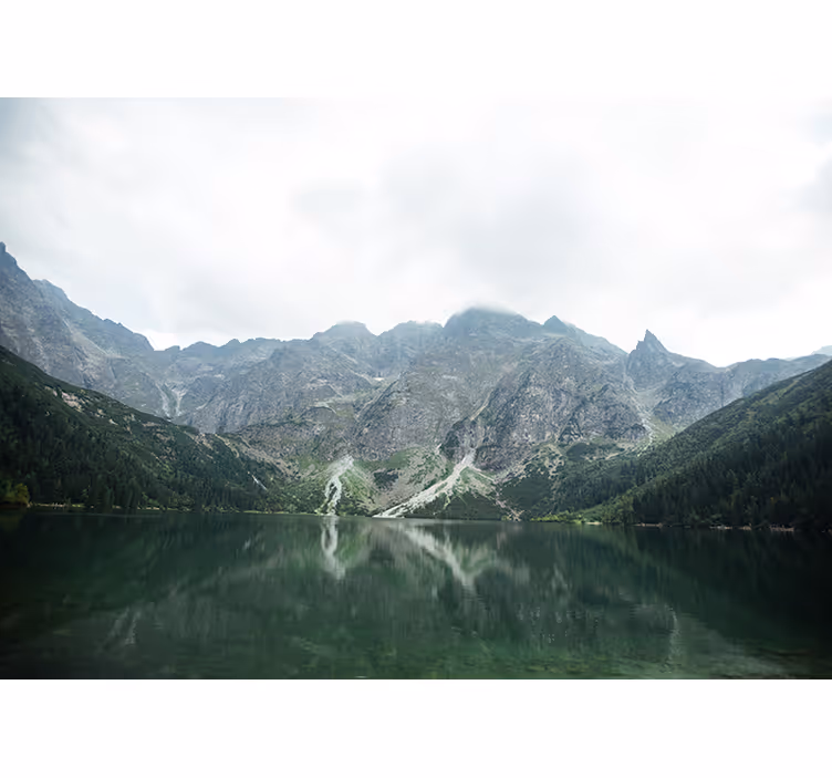 Tapisserie paysage réflexion de montagne magnifique - TenStickers