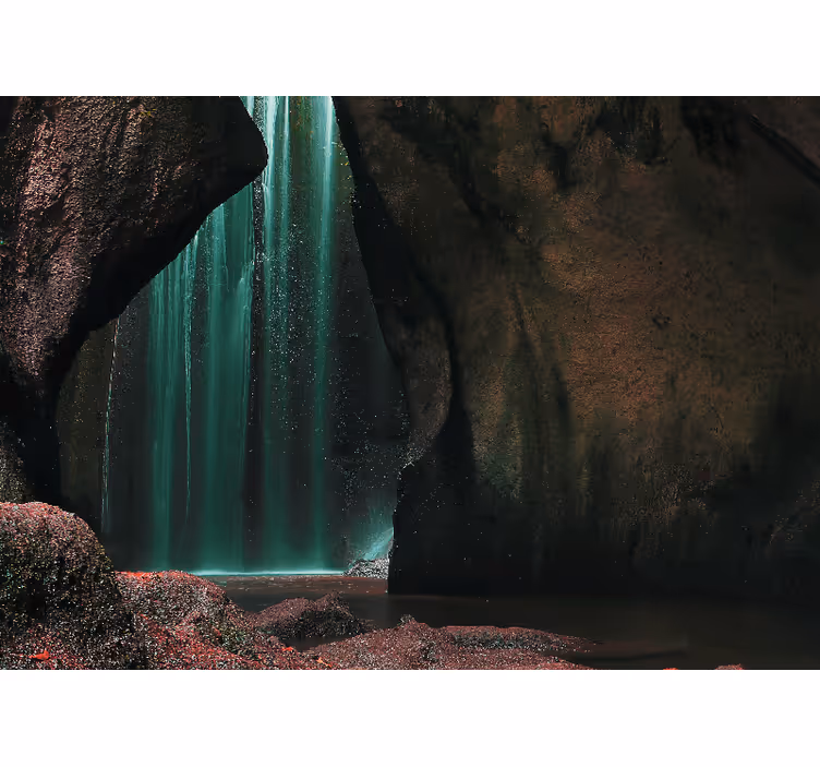 Tapisserie nature scène de cascade tropicale - TenStickers