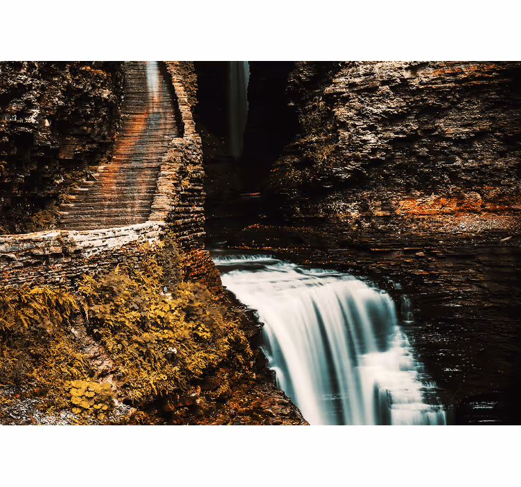 Tapisserie paysage vue de cascade apaisante - TenStickers