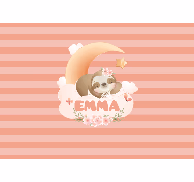 Tapisserie chambre enfant paresseux avec lune - TenStickers