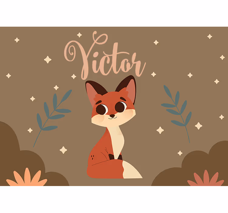 Tapisserie personnalisable renard mignon - TenStickers