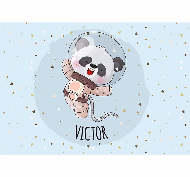 Tapisserie animaux panda astronaute joyeux - TenStickers