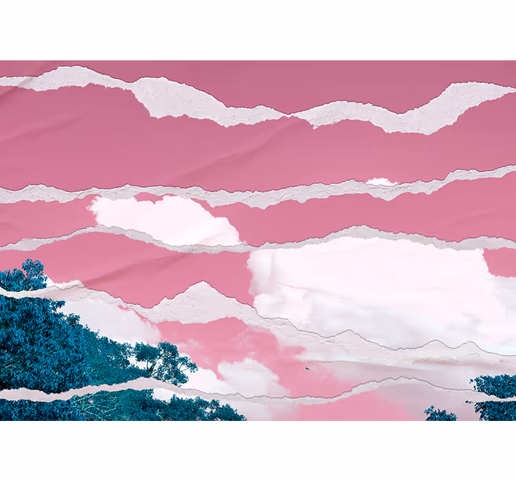 Tapisserie abstraite couches de nuages déchirés - TenStickers