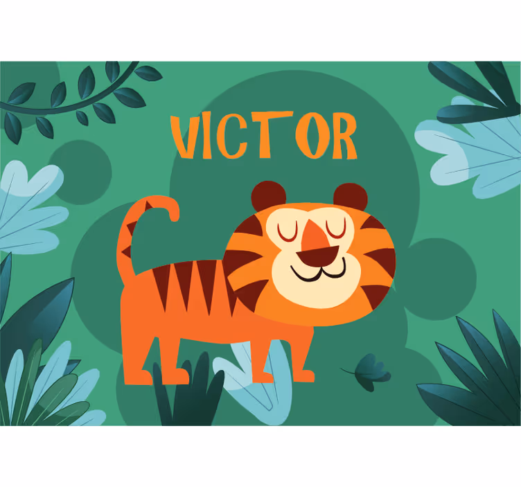 Tapisserie personnalisable personnage tigre amical - TenStickers