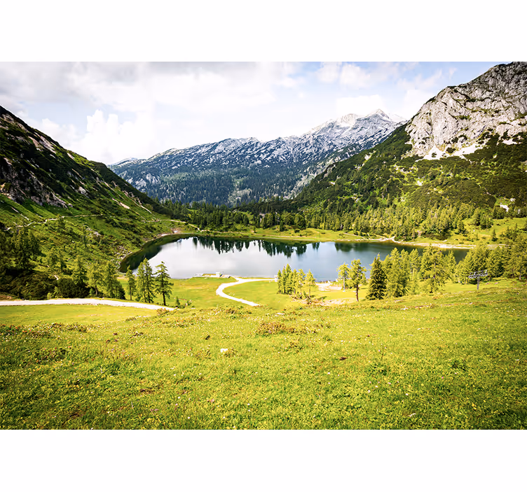 Tapisserie paysage vue alpine pittoresque - TenStickers