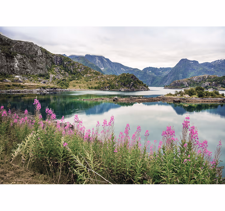 Tapisserie paysage fjord norvégien enchanteur - TenStickers