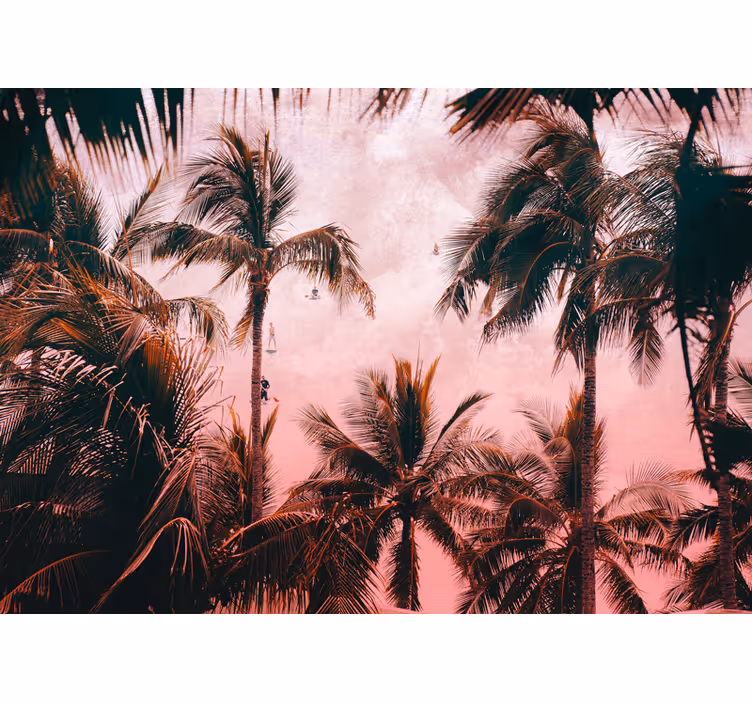Tapisserie nature oasis de palmiers tropicaux - TenStickers