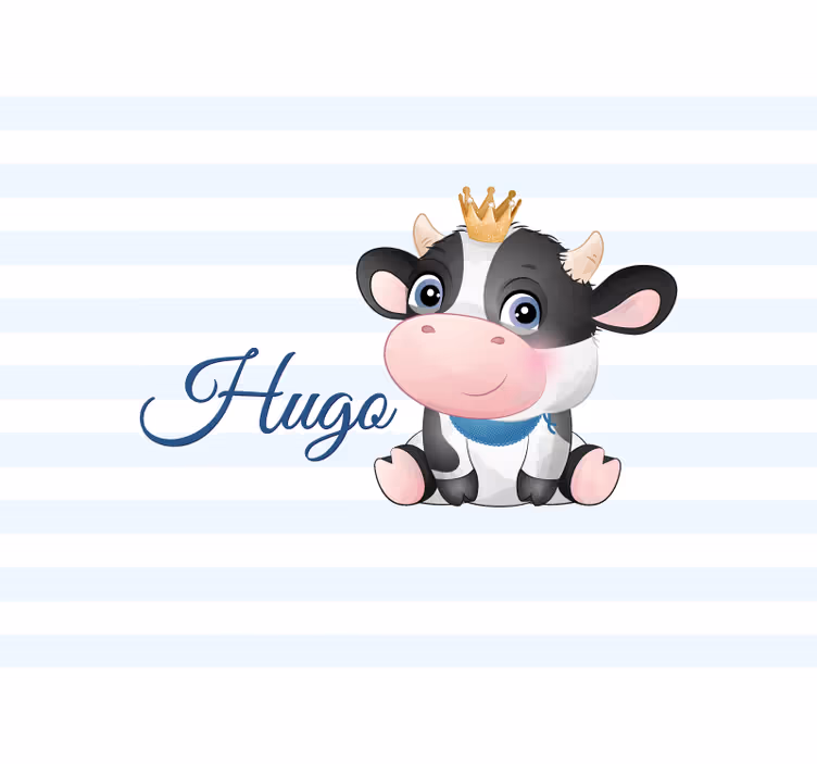 Tapisserie personnalisée vache mignonne en cartoon - TenStickers