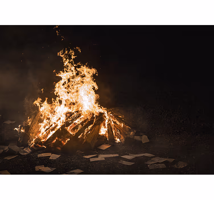Tapisserie abstraite scène de feu de joie - TenStickers