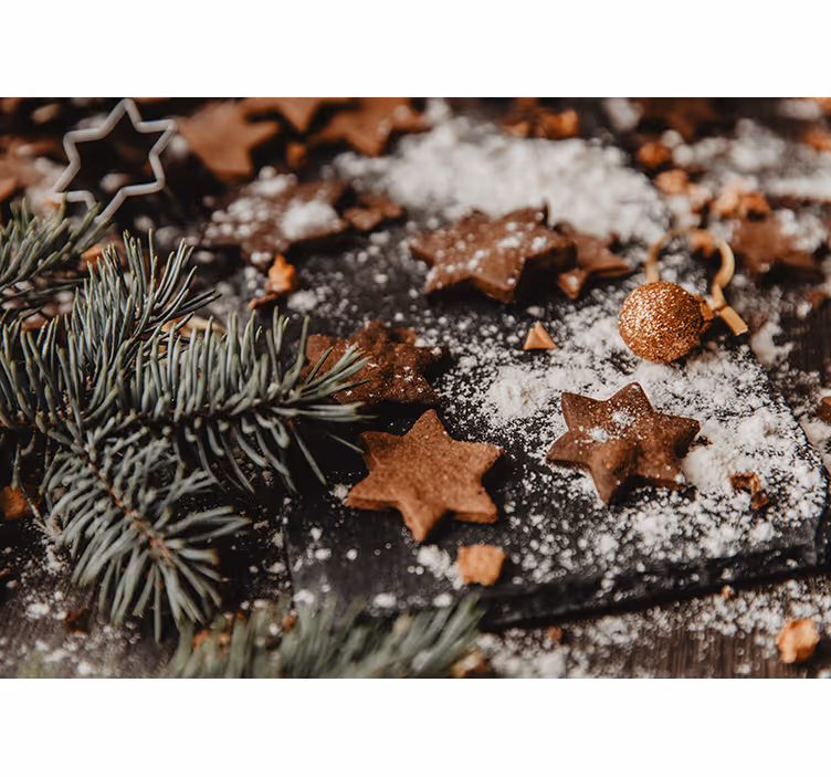 Tapisserie noel Étoiles en pain d'Épices festives - TenStickers