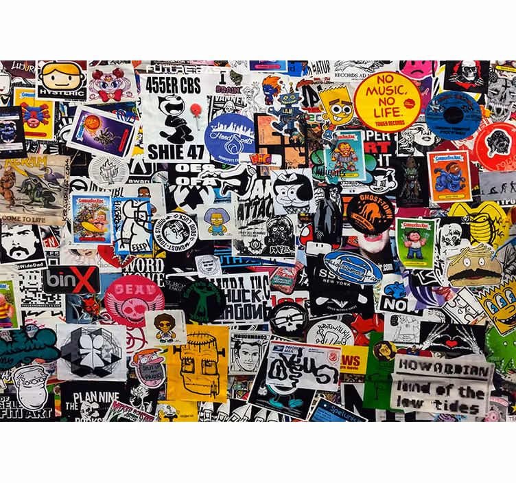 Tapisserie murale graffiti collage d'autocollants colorés - TenStickers
