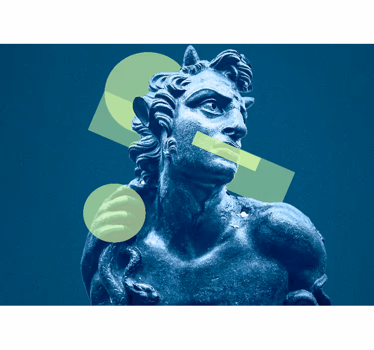 Tapisserie art statue avec formes géométriques - TenStickers
