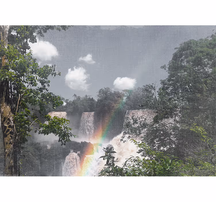 Tapisserie cascade scène de chute d'eau en forêt tropicale - TenStickers
