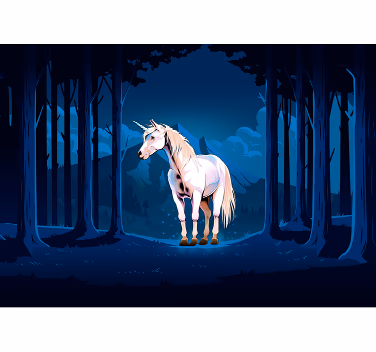 Tapisserie murale fantaisie scène de licorne majestueuse - TenStickers