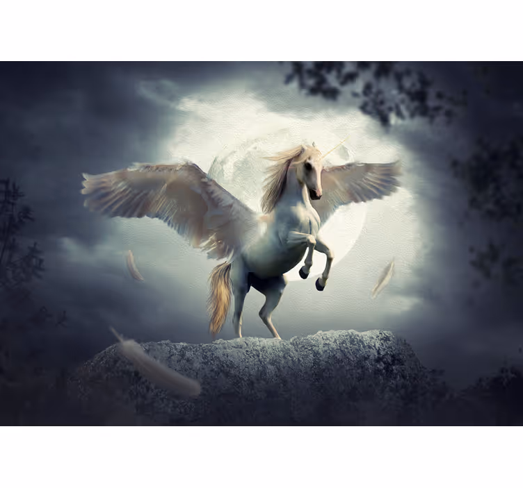 Tapisserie murale fantaisie licorne volante - TenStickers