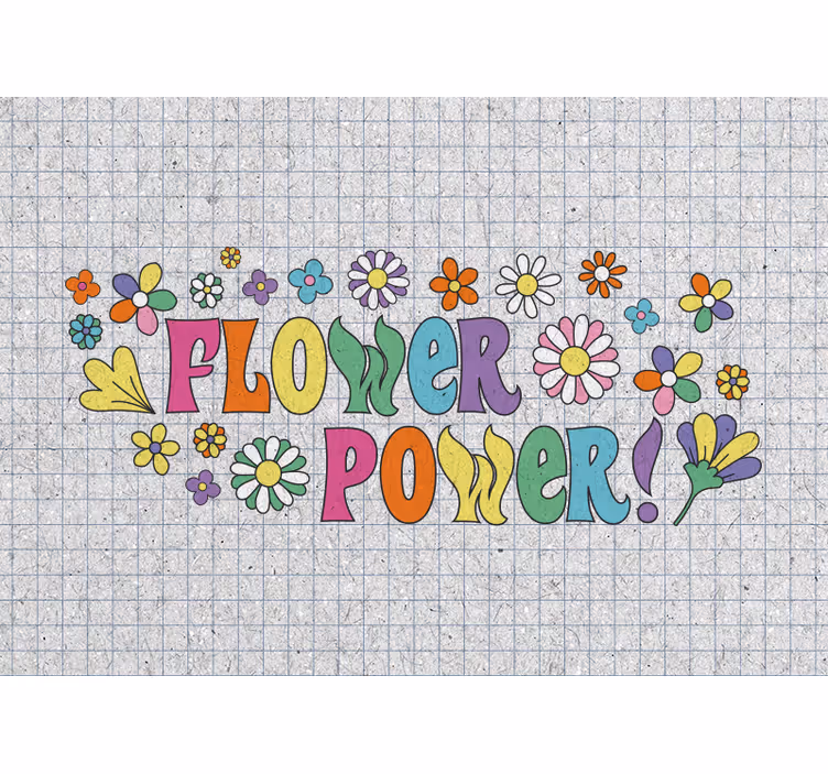 Tapisserie fleur design floral dynamique - TenStickers