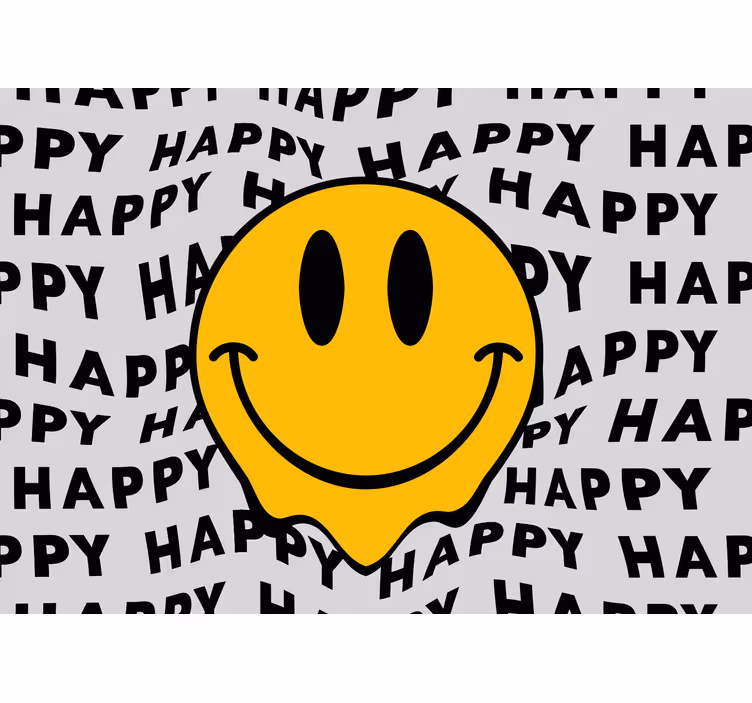Tapisserie phrase visage souriant - TenStickers