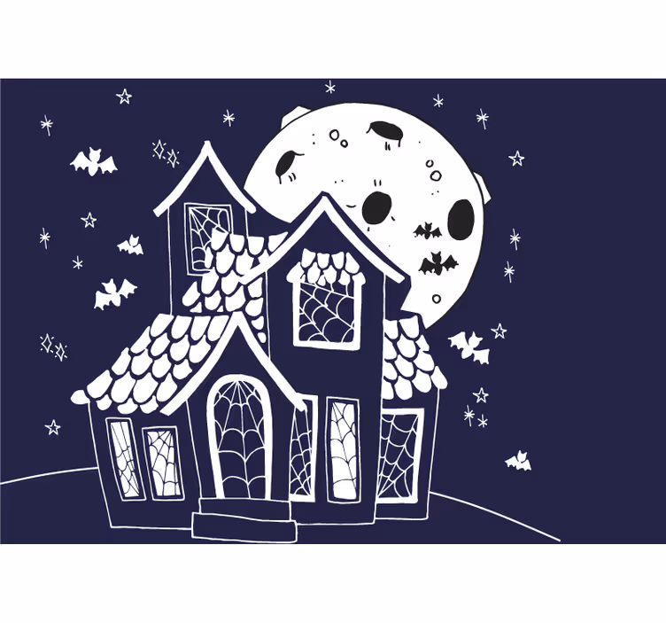 Tapisserie halloween maison hantée effrayante - TenStickers