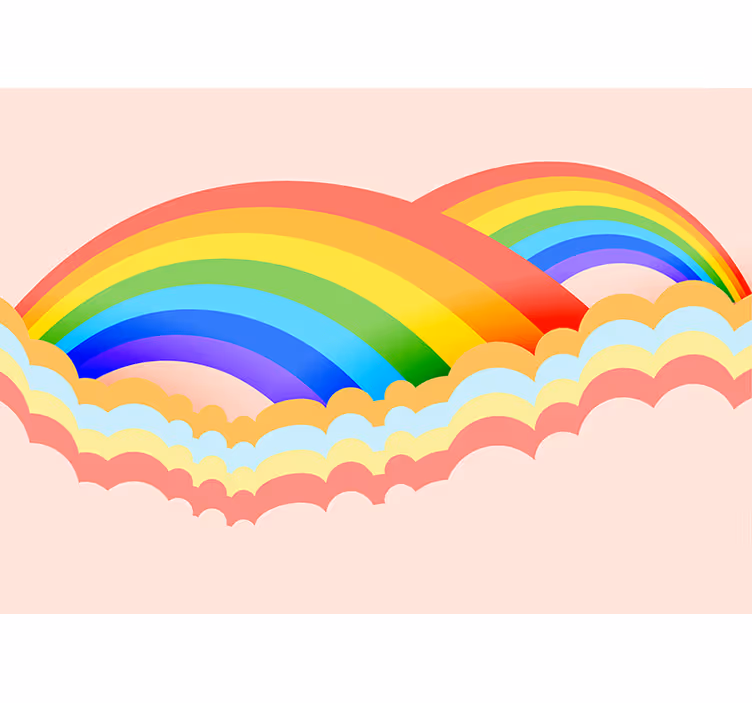 Tapisserie phrase vagues arc-en-ciel colorées - TenStickers