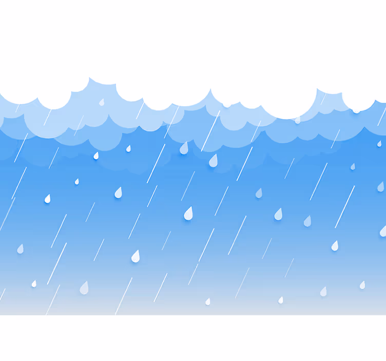 Tapisserie ciel paysage nuageux avec gouttes d'eau - TenStickers