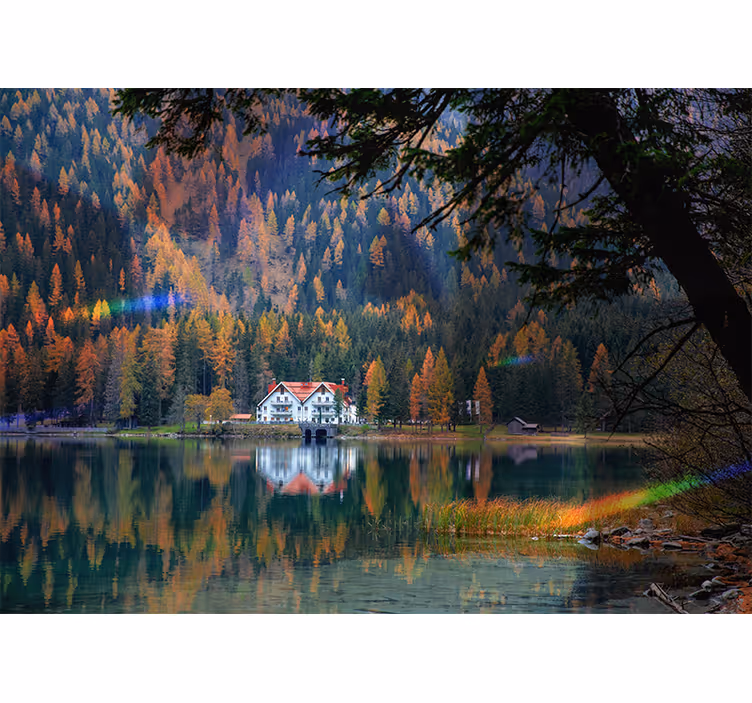Tapisserie paysage Écho serein des montagnes - TenStickers