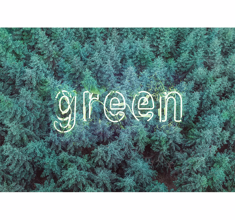 Tapisserie nature lettres de la forêt verte - TenStickers