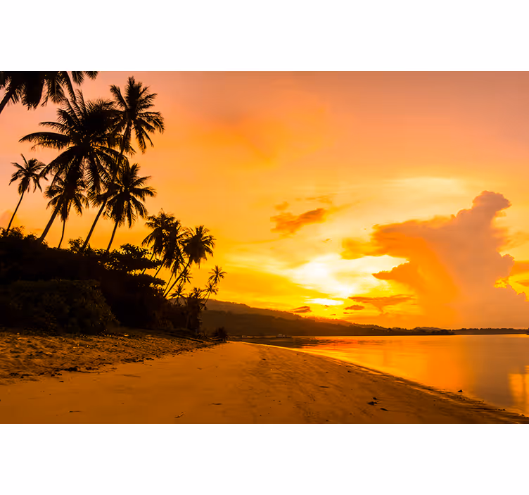 Tapisserie paysage sérénité au coucher de soleil - TenStickers