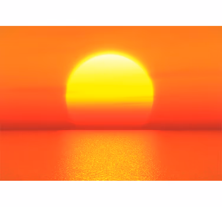 Tapisserie montagne reflet du coucher de soleil - TenStickers