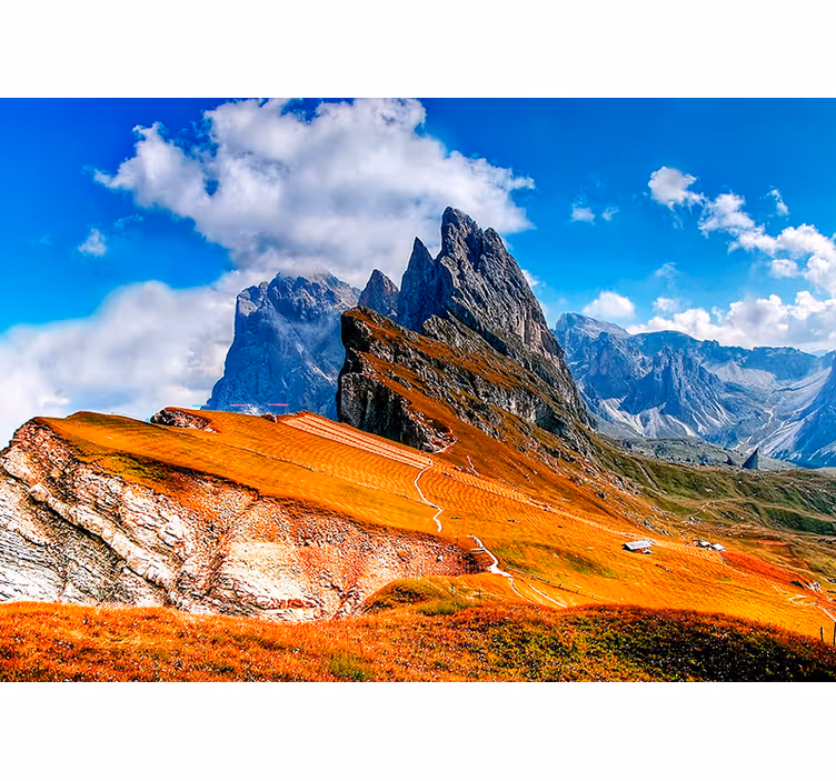 Tapisserie paysage panorama des sommets montagneux - TenStickers