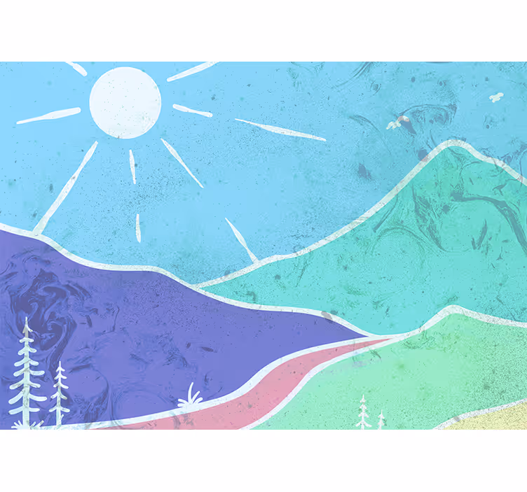 Tapisserie paysage scène de paysage montagneux - TenStickers