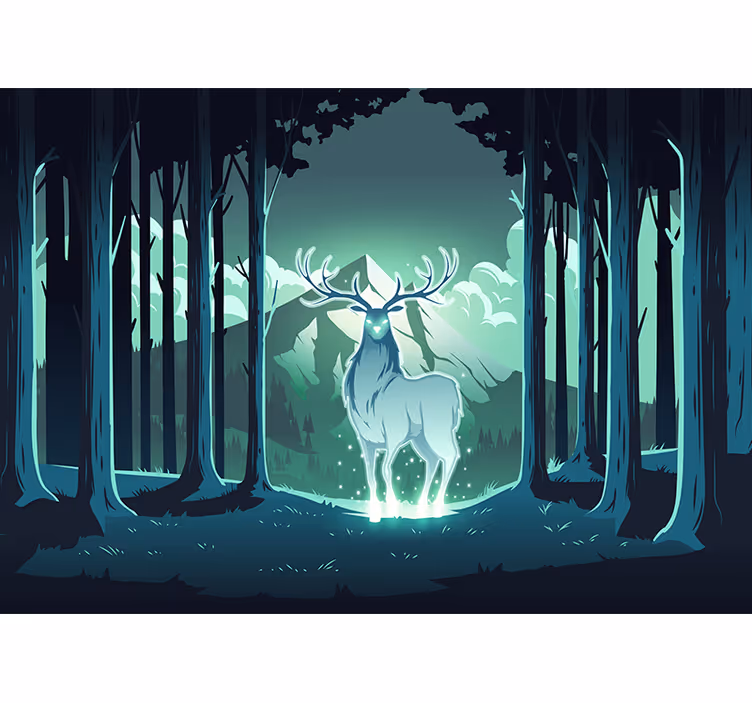 Tapisserie animaux cerf majestueux dans la forêt - TenStickers