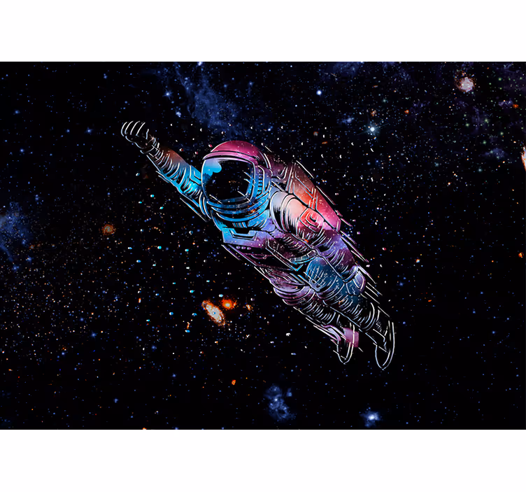 Tapisserie espace astronaute courageux - TenStickers