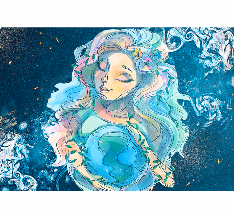 Tapisserie murale fantaisie gardien enchanteur de la terre - TenStickers