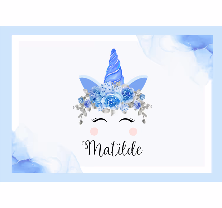Tapisserie chambre enfant illustration licorne adorable - TenStickers