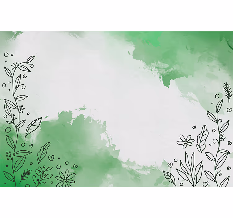 Tapisserie nature art de ligne botanique - TenStickers