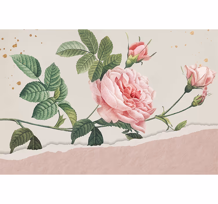 Tapisserie fleur bouquet de roses roses - TenStickers